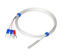 RISWEKFW Sonda termopar de Acero Inoxidable, Sensor de Temperatura PT100, 0,5/1/2/3/4/5M, Resistente al Agua, Cable Trenzado blindado de 4mm x 30mm(PT100 3M)