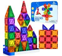 Riswistoy Mini Bloques Magnéticos 42 Piezas, Magnetic Blocks para Construcción Creativa Niños, Ideales para Jugar en Casa, Cole o Viajes, Construcciones Magnéticas Niños