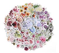 RisyPisy 240 Piezas Floral Pegatinas, DIY Vintage Decorativas Pegatinas, 8 Paquetes de Calcomanías de Varias Formas para Scrapbooking for Bullet Journal, Joyero, Sobres, Botellas de Agua, Carpeta