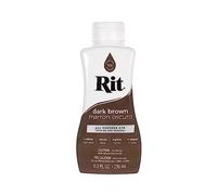 Rit Dye - Tinte líquido para tela, 8 onzas, para ropa, decoración y manualidades, marrón oscuro (paquete de 1)
