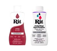 Rit Dye - Tinte líquido para tela de 8 onzas para ropa, decoración y manualidades, color vino con fijador de color