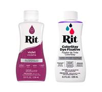 Rit Dye - Tinte líquido para tela de 8 onzas para ropa, decoración y manualidades, violeta con fijador de color