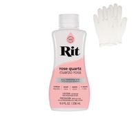 Rit Dye - Tinte líquido para tela, para manualidades, ropa y decoración, botella de 8 onzas, cuarzo rosa (guantes incluidos)