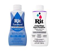 Rit DyeMore - Tinte de fibra líquida sintética de 7 onzas para ropa, decoración y manualidades, color azul zafiro con fijador de color