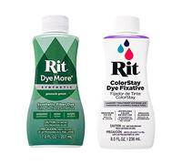 Rit DyeMore - Tinte de fibra líquida sintética de 7 onzas para ropa, decoración y manualidades, color verde pavo real con fijador de color