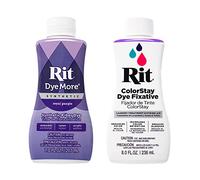 Rit DyeMore - Tinte de fibra líquida sintética de 7 onzas para ropa, decoración y manualidades, morado real con fijador de color