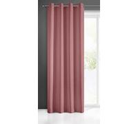 Eurofirany Rita Cortina Lisa Monocolor - 8 Ojales Moderno Dormitorio salón habitación Individual, Poliéster, Rosa Oscuro, 140x250 cm