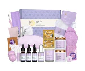 RitaeusaFacial Skin Care Set & Bath Spa Kit, Bath and Body At Home Spa Kit, Mothers Day Gifts Ideas, Self-care Relaxation Gift, Skin Care Collection plus essential oil, Hyaluronic Acid, Vitamin E