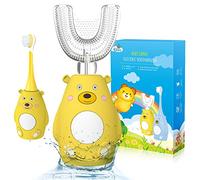 Ritalia® Cepillos de dientes electricos niños en forma de U. Cepillo electrico infantil ultrasónico inteligente, automático y recargable kidbrush (Amarillo)
