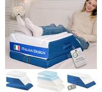 Ritalia Cuña elevar piernas con 3 Alturas para Mejorar la circulación, Almohada para piernas hinchadas y Varices - Cojin Reposapiernas con Espuma viscoelástica - Cojin piernas elevadas ortopedico