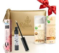 Ritalia® PACK BELLEZA: Crema Baba de Caracol 100 ml + Sérum para Pestañas y Cejas 7 ml + Neceser Dorado | Antiarrugas, Hidratación Profunda y Mirada con Más Volumen