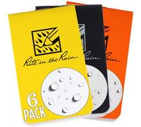 Rite in the Rain - Cuaderno de cartera impermeable sobre la lluvia, 2 x 8,6 cm, 2 páginas en blanco, negro, naranja, color amarillo, páginas en blanco, paquete de 6 (número OTG-INDL)