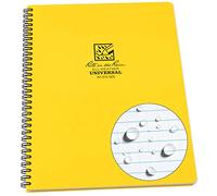 Rite in the Rain Cuaderno de encuadernación en espiral resistente a la intemperie, 22 x 28 cm, tapa amarilla, patrón de páginas universales (n.º 373-MX)