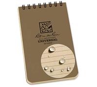 Rite in the Rain Pocket Notebook Cuaderno de Bolsillo con Espiral Superior, 7,6 x 12,7 cm, Color Bronceado/Tostado, Beige, 7 x 12 cm