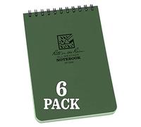 Rite in the Rain Weatherproof Top Spiral Notebook, 4" x 6", Green Cover, Universal Pattern, 6 Pack (No. 946L6)
