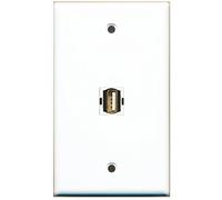 RiteAV 1 USB a/a blanco para ordenador y impresora placa de pared acoplador tipo Keystone Jack