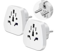 RiteAV Adaptador de corriente alterna universal para enchufe de Reino Unido a UE (2 unidades)