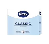 Ritex Preservativos clásicos, con película deslizante, veganos, 40 unidades | Sensación intensa con superficie sedosa para un ajuste cómodo, dermatológicamente probado, fabricado en Alemania