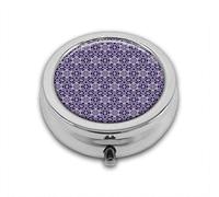 Rítmico Mandala Inspirado Meditativo Detallado Floral Ilustración Étnica Personalizada Redonda SilverBox Bolsillo 2.1" - 3 Compartimentos Box/Pastillero Bolsillo
