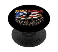 Ritmo Boricua Diseño de batería puertorriqueña PopSockets PopGrip Adhesivo