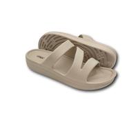 Ritmo Chanclas Mujer Verano de Goma EVA, Sandalias Slide Platform con Plantilla Masajeante para Mar Piscina Casa Ducha, beige, 39 EU