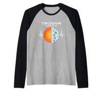 Ritmo circadiano Sol y Luna Latido del corazón Camiseta Manga Raglan