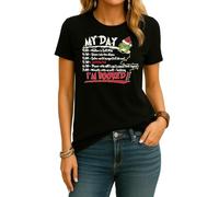 Ritmo diario Grinch | Camiseta de Navidad Navidad Mujer, Negro , 3XL