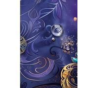 Rito Ethereal Midnight Damask with Golden Filigree Notebook Sophisticated Aesthetic 240 Pages Squared, Hard Cover: Rito