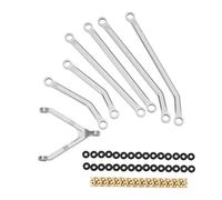 RiToEasysports 1 24 RC Tirante Kit, Aleación de Aluminio Varillaje de | Mecanizado CNC, Compatible con Axial SCX24 90081 B17, Set de 6 Piezas con Cabeza de Latón y Anillos de Goma, Resistente a
