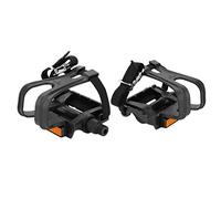 RiToEasysports 1 par de Pedales Bicicleta Estatica, Pedales de Ciclismo Huecos de Nailon con Pinzas para los Dedos y Correas para Bicicletas de montaña, Bicicleta de Carretera