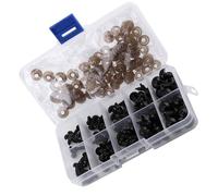 RiToEasysports 100 Piezas de Ojos de Seguridad Negros para Muñecas, con Lavadoras, Ojos Artesanales, Juguetes de Animales