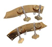 RiToEasysports 2 Clavijas de Afinación de bajo, Piezas de Repuesto de Cabezal de Máquina de Metal Doble con Perilla de Engranaje Abierta, para Accesorios de Instrumentos de bajo