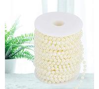 RiToEasysports 25 M/perlas Enrollables Hechas de Cuerda de Guirnalda de Boda de Bricolaje Death Wedding Death 6 Mm Shiny Absimita (Beige)