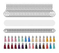 RiToEasysports 30 Conjuntos de Tortura de Llavero de Bricolaje con Anillos de Primavera para Regalos Personalizados, para Artesanos, Habitaciones con Llave Acrílico