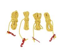 RiToEasysports 4 Piezas de Carpa Atada Cuerdas, Cuerdas de Campamento de Nylon de 9.8 Pies con Tiras Reflectantes Longitud Ajustable para Campamentos Al Aire (Yellow)