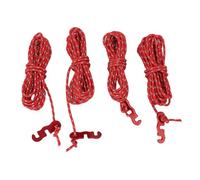 RiToEasysports 4 Piezas de Carpa Atada Cuerdas, Cuerdas de Campamento de Nylon de 9.8 Pies con Tiras Reflectantes Longitud Ajustable para Campamentos Al Aire (Rojo)