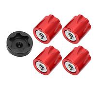 RiToEasysports 4 Piezas de Tuerca M4 para Llanta de Rueda de Coche RC, Piezas de Automóvil Modelo de Aleación de Aluminio, con Fácil Instalación, para SCX10 90046 D90 1 10 1 8 RC Car (Rojo)
