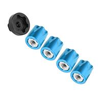 RiToEasysports 4 Piezas de Tuerca M4 para Llanta de Rueda de Coche RC, Piezas de Automóvil Modelo de Aleación de Aluminio, con Fácil Instalación, para SCX10 90046 D90 1 10 1 8 RC Car (Blue)