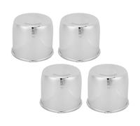 RiToEasysports 4 Tapas Centrales de Rueda de Acero Al Carbono, Tapa Central de Cubo de Rueda de Empuje a Través de 4,25 Pulgadas, 108 Mm, Cromo Plateado, Cubierta Antipolvo de Fácil Instalación para