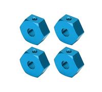 RiToEasysports 4 Tuercas Hexagonales para Bujes de Rueda RC 1/10, Diseño Ligero de Aleación de Aluminio de 14 Mm con Llave de ángulo Recto y Pasadores, para AMMRA Big Rock Typhon Senton (Blue)