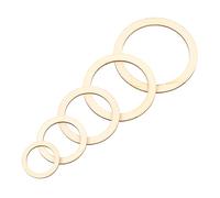 RiToEasysports 5 Tamaños Anillos de Madera Sin Terminar Contrachapado de Álamo 205 Piezas Anillos de de Madera Simples Suavizados para Manualidades Decoración de Bricolaje, Tarjetas de