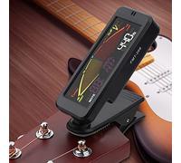 RiToEasysports Abrazadera Estable/montaje en Afinador de bajo de Guitarra con Pantalla LCD Colorida para Violín Ukelele, Sintonizador Generador de Tono de Metrónomo 3 en 1 para Estudiantes de Música