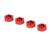 RiToEasysports Acoplador Hexagonal de Rueda de Aleación de Aluminio, Juego de 4 Adaptadores de Accionamiento Hexagonal de Rueda Resistentes y Duraderos para Camión LaTrax 1/18 RC (Rojo)