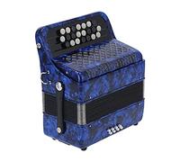 RiToEasysports Acordian 22 Key 8 Bass Professional Instruments para Principiantes, Botón Redondo Sensible, Cultivo de Talento Musical, Abdominales + Instrumento de Música de Acero (azul oscuro)