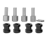 RiToEasysports Adaptador de Controlador de Cubo Hexagonal de Rueda de Extensión RC, Adaptador de Extensión de 12 Mm para Pista de Simulación de Escalada de Vehículos a 1,9 Pulgadas, con (Black)