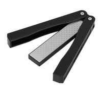 RiToEasysports Afilador de Cuchillos Portátil Plegable con Antideslizante para un Afilado Más Rápido, Naranja 4,9 Pulgadas (BLACK)