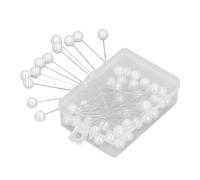 RiToEasysports Alfileres de Ramillete de Perlas Blancas Engrosadas, 50 Piezas de Alfileres de Localización de Tela de Acero Inoxidable para Costura de Ramo de Boda