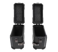 RiToEasysports Alforja para Motocicleta, Estuche Lateral Rígido de Aleación de Aluminio con Soporte para Casco, Ajuste Universal de 35 L para Viajes y Desplazamientos