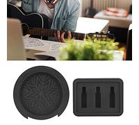RiToEasysports Almohadilla Silenciosa de Silicona Negra para Guitarra, Cubierta Amortiguadora de Orificio de Sonido, Accesorios para Instrumentos Musicales para Reducción de Volumen (BLACK)