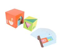 RiToEasysports Apilación de la Caja del Juguete 5 Cajas de Madera con Estampados de Animales para la Interacción Familiar de Educación Temprana